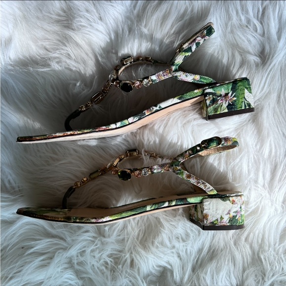 DOLCE & GABBANA FLORAL PATTERNED THONG STYLE SANDALS - Picture 14 of 14
